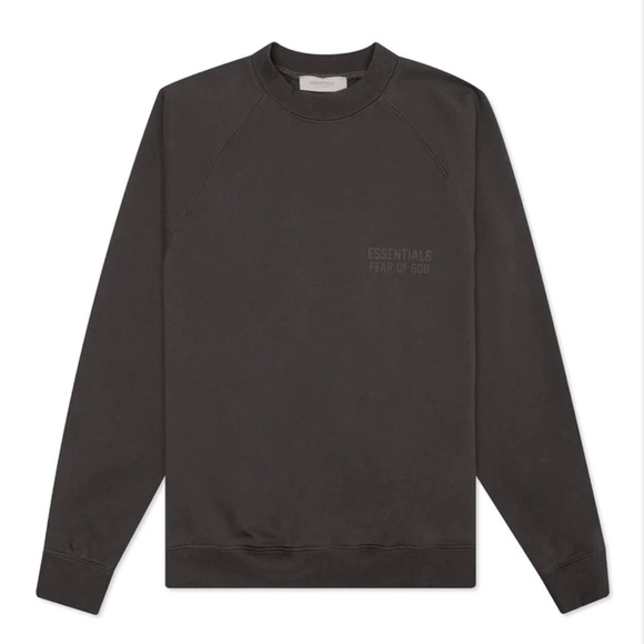 Fear of god essentials off black relaxed crewneck sweatshirt - Picture 1 of 1